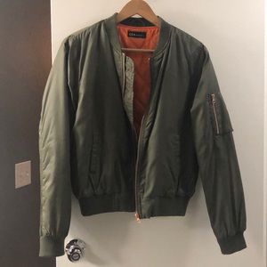 Army green bomber jacket